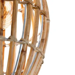 Ländliche Deckenlampe Bambus mit Weiß - Canna Capsule