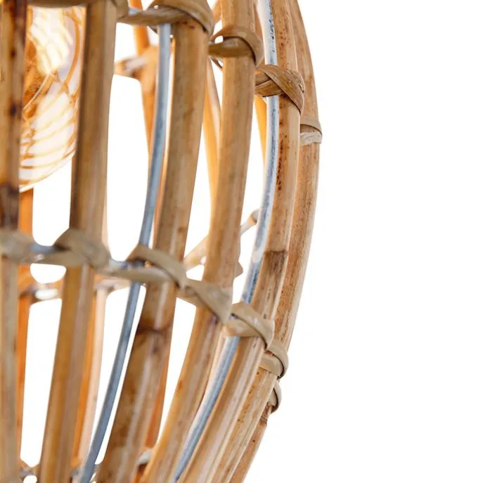 Ländliche Deckenlampe Bambus mit Weiß - Canna Capsule