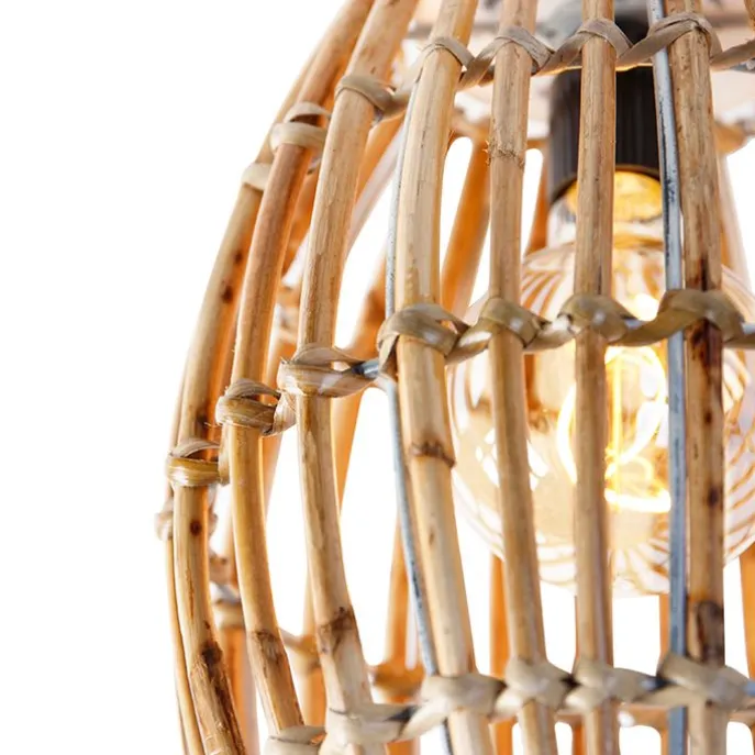 Ländliche Deckenlampe Bambus mit Weiß - Canna Capsule
