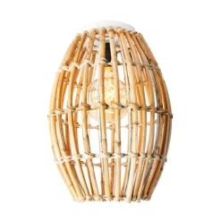 Ländliche Deckenlampe Bambus mit Weiß - Canna Capsule