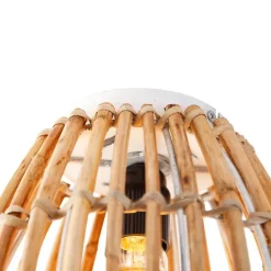 Ländliche Deckenlampe Bambus mit Weiß - Canna Capsule