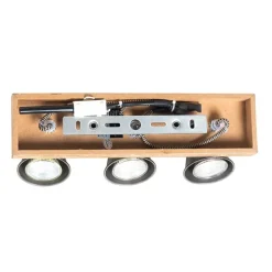 Ländliche Deckenlampe schwarz mit Holz 3-flammig - Jelle