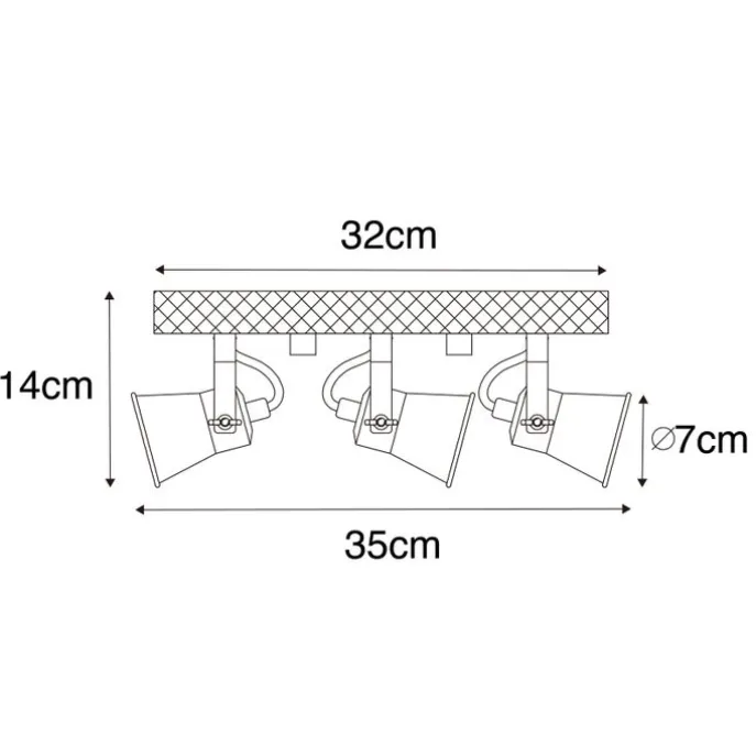 Ländliche Deckenlampe schwarz mit Holz 3-flammig - Jelle