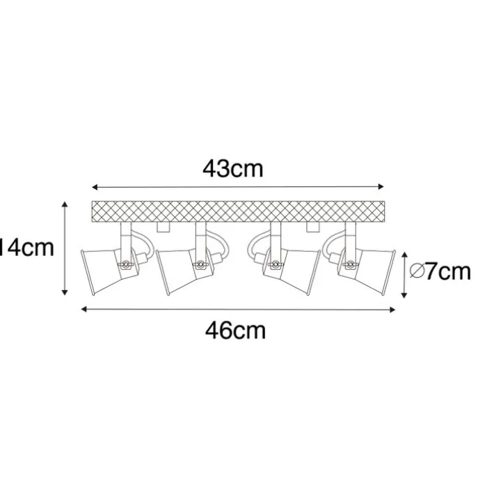 Ländliche Deckenlampe schwarz mit Holz 4-flammig - Jelle