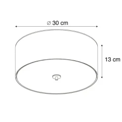 Ländliche Deckenleuchte Creme 30 cm - Drum Jute