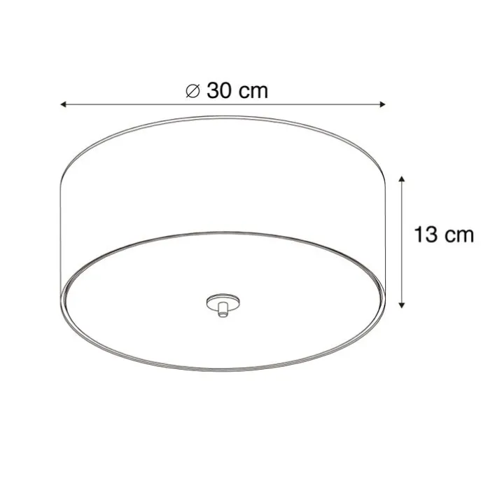 Ländliche Deckenleuchte Creme 30 cm - Drum Jute