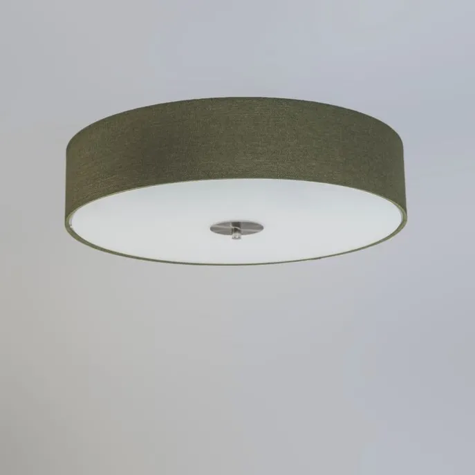 Ländliche Deckenleuchte grün 50 cm - Drum Jute