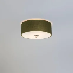 Ländliche Deckenleuchte grün 30 cm - Drum Jute