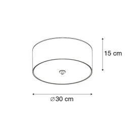 Ländliche Deckenleuchte grün 30 cm - Drum Jute