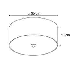 Ländliche Deckenleuchte grau 50 cm - Drum Jute