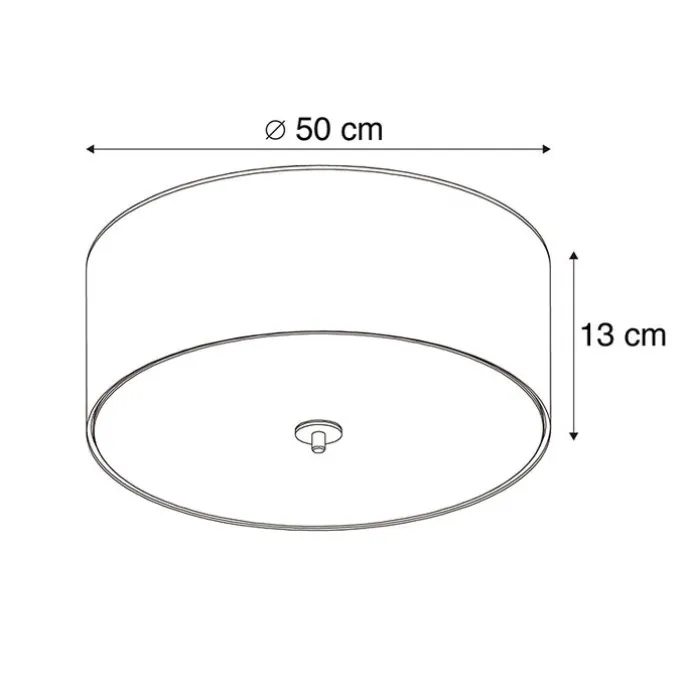 Ländliche Deckenleuchte grau 50 cm - Drum Jute