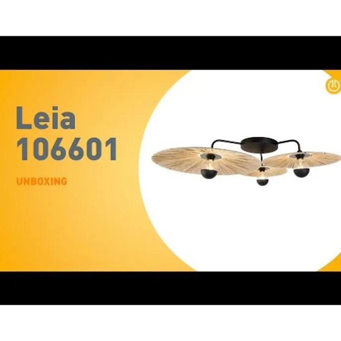 Ländliche Deckenleuchte schwarz mit Seil 3-flammig – Leia