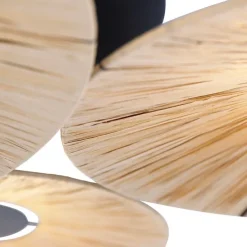 Ländliche Deckenleuchte schwarz mit Seil 3-flammig – Leia