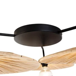 Ländliche Deckenleuchte schwarz mit Seil 3-flammig – Leia