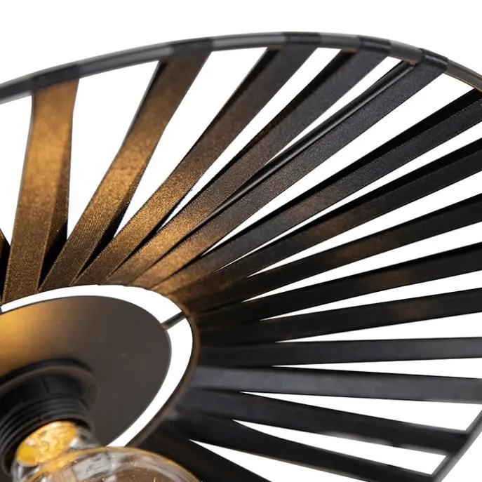 Ländliche Deckenleuchte schwarz 3-flammig - Leia