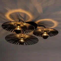 Ländliche Deckenleuchte schwarz 3-flammig - Leia