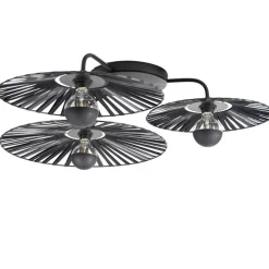 Ländliche Deckenleuchte schwarz 3-flammig - Leia