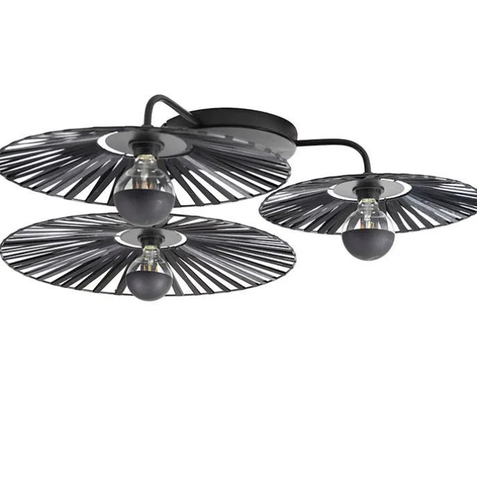 Ländliche Deckenleuchte schwarz 3-flammig - Leia
