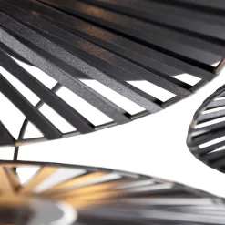 Ländliche Deckenleuchte schwarz 3-flammig - Leia