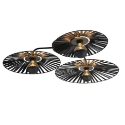 Ländliche Deckenleuchte schwarz 3-flammig - Leia