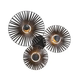 Ländliche Deckenleuchte schwarz 3-flammig - Leia