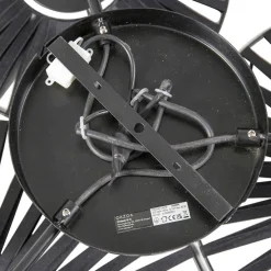 Ländliche Deckenleuchte schwarz 3-flammig - Leia