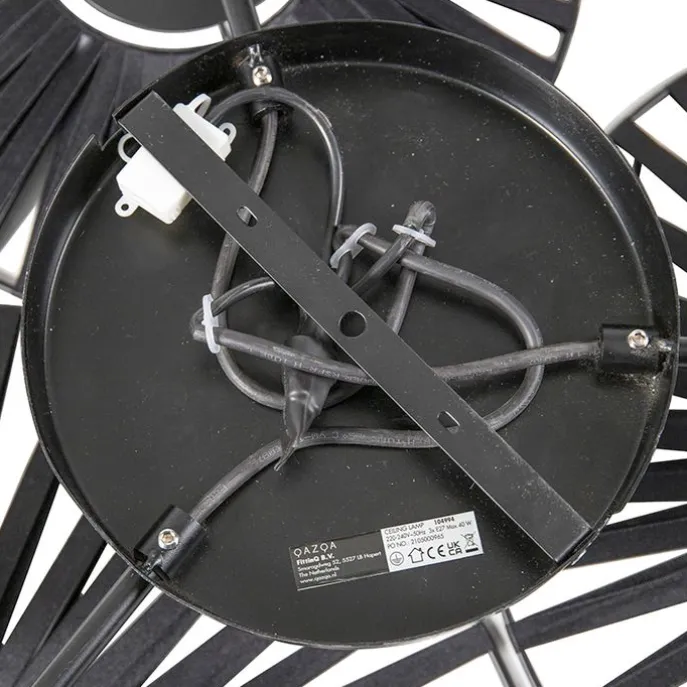 Ländliche Deckenleuchte schwarz 3-flammig - Leia