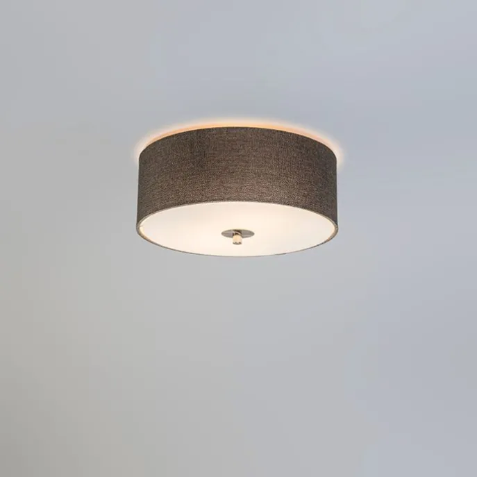 Ländliche Deckenleuchte taupe 30 cm - Drum Jute