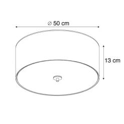 Ländliche Deckenleuchte weiß 50 cm - Drum Jute