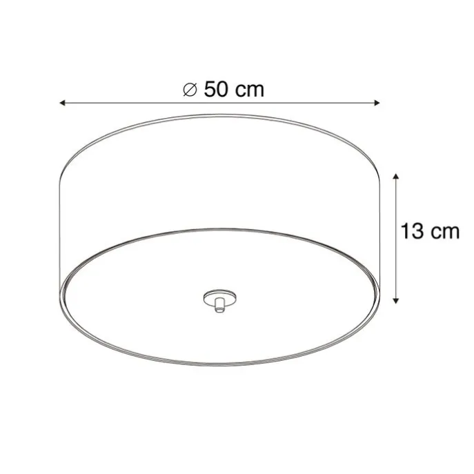 Ländliche Deckenleuchte weiß 50 cm - Drum Jute