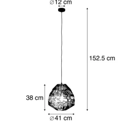 Ländliche Hängelampe Bambus 41 cm - Bischof