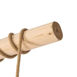 Ländliche Hängelampe Gold mit Holz 3 Lichter - Yura