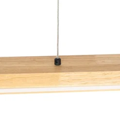 Ländliche Hängelampe Holz inkl. LED mit Touchdimmer - Platin