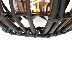 Ländliche Hängelampe schwarz länglich 3-flammig - Canna