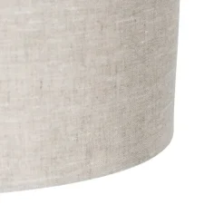 Ländliche Hängelampe schwarz mit beigem Schirm 50 cm - Combi 1