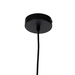 Ländliche Hängelampe schwarz mit beigem Schirm 50 cm - Combi 1