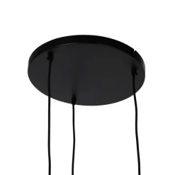 Ländliche Hängelampe schwarz mit Seil 3-flammig – Leia