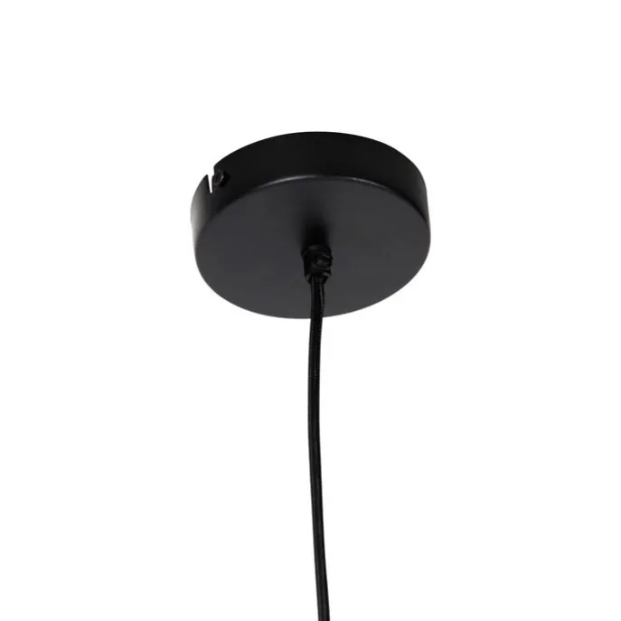 Ländliche Hängelampe schwarz mit Seil 45 cm - Leia