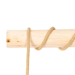 Ländliche Hängelampe schwarz mit Holz 3 Lichter - Yura