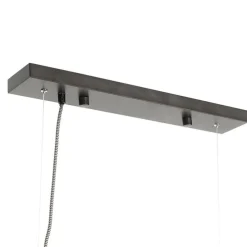 Ländliche Hängelampe schwarz mit Holz 8 Lichter - Jelle