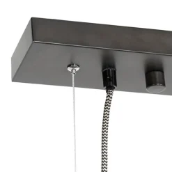 Ländliche Hängelampe schwarz mit Holz 8 Lichter - Jelle