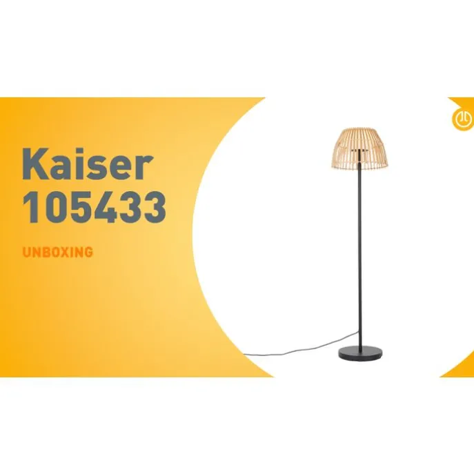 Ländliche Stehleuchte schwarz mit Bambus inkl. LED - Kaiser