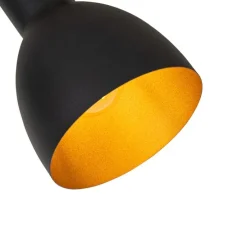 Ländlicher Spot schwarz mit Holz 4-flammig – Flint