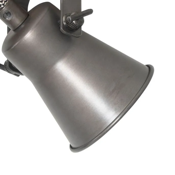 Ländlicher Strahler schwarz mit Holz 2-flammig verstellbar - Jelle