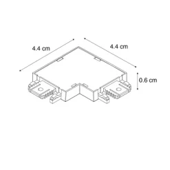L-Verbinder Schiene schwarz 1-phasig - Magnetic