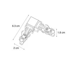 L-Verbinder Schiene weiß 1-phasig - Slimline
