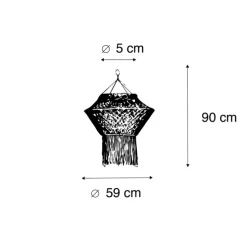 Makramee Lampenschirm natur 90 cm