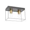 Minimalistische Deckenlampe Schwarz mit Gold 2-flammig - Kodi