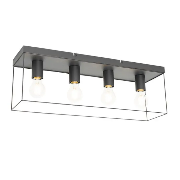 Minimalistische Deckenleuchte schwarz 4-flammig - Kodi