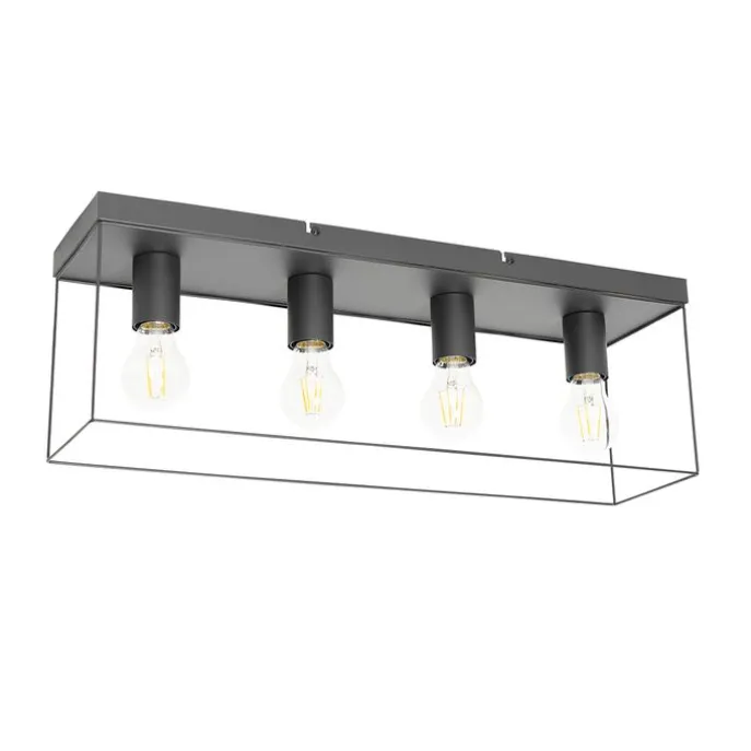 Minimalistische Deckenleuchte schwarz 4-flammig - Kodi